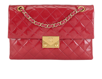 Accordion Flap, £2,100, Handbags, Red, Patent Leather, Front view